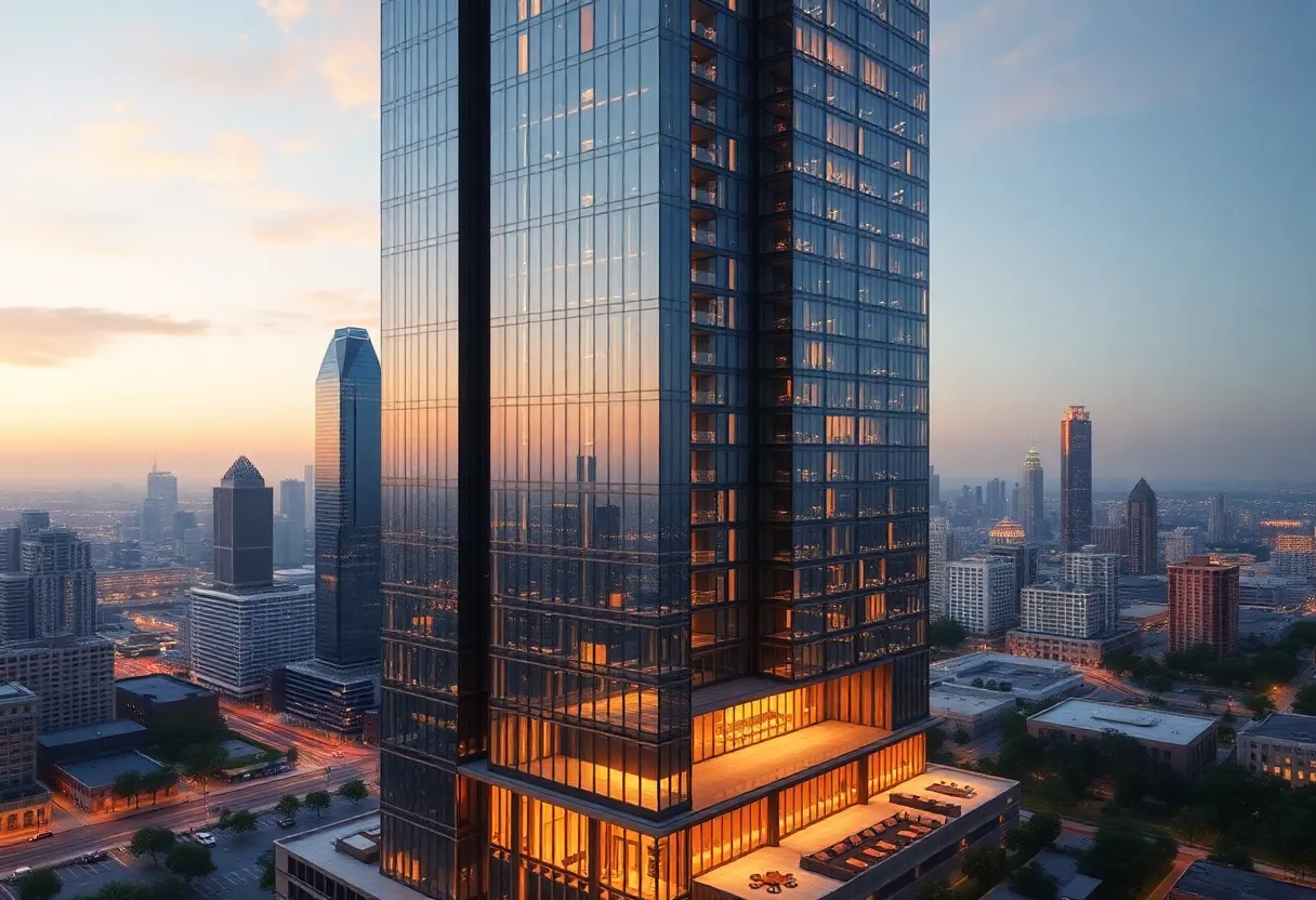 Rendering of the Ritz-Carlton hotel under construction in Houston