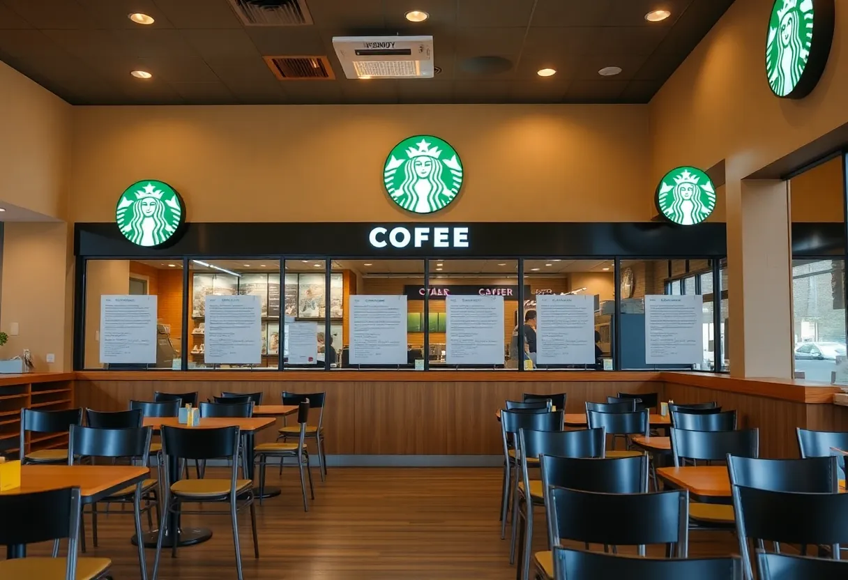 Closed Starbucks coffee shop in Houston