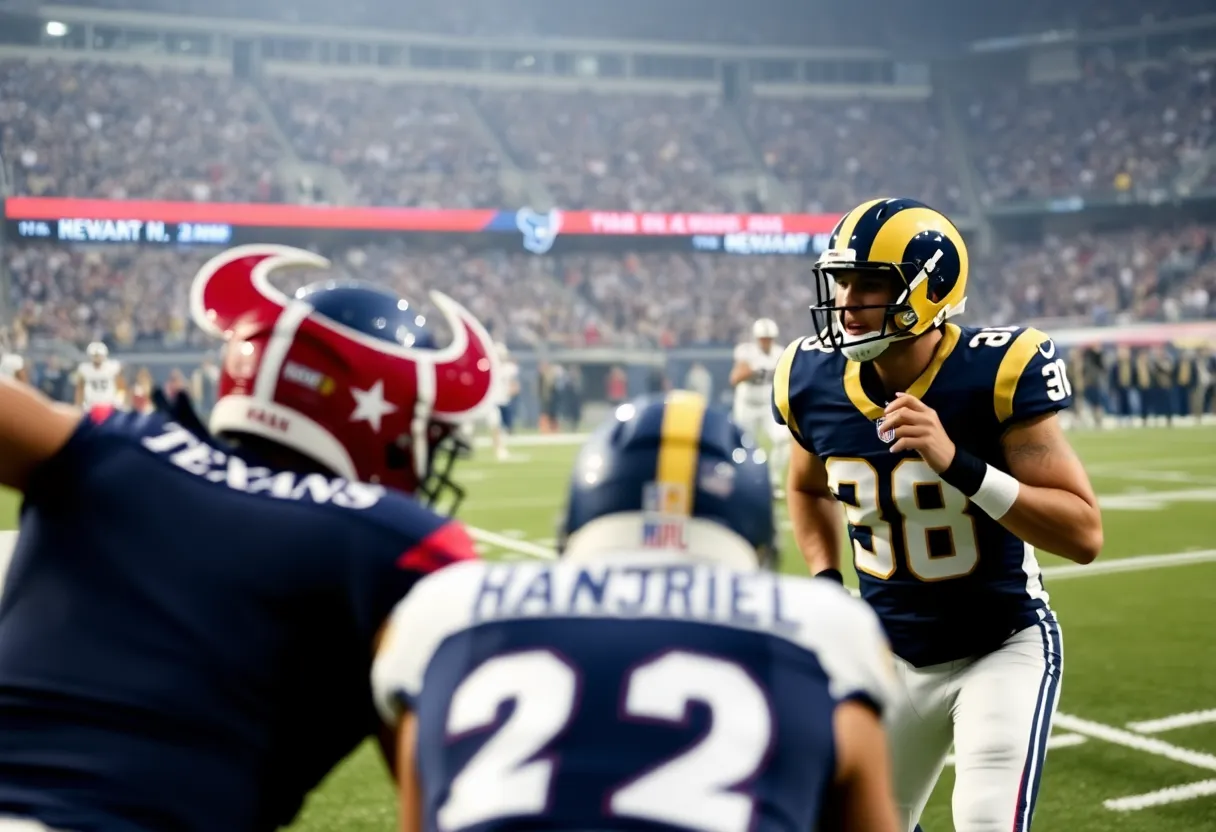 Houston Texans versus Los Angeles Rams game