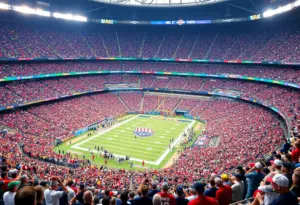 Fans cheering at the Houston Texans and Tennessee Titans game