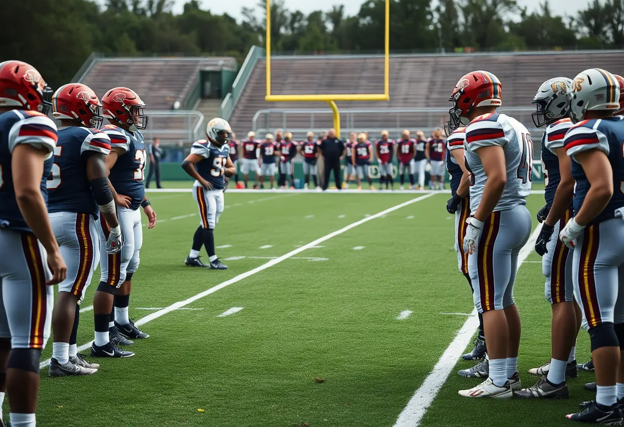 Players from the Texans and Titans on the football field during a game.