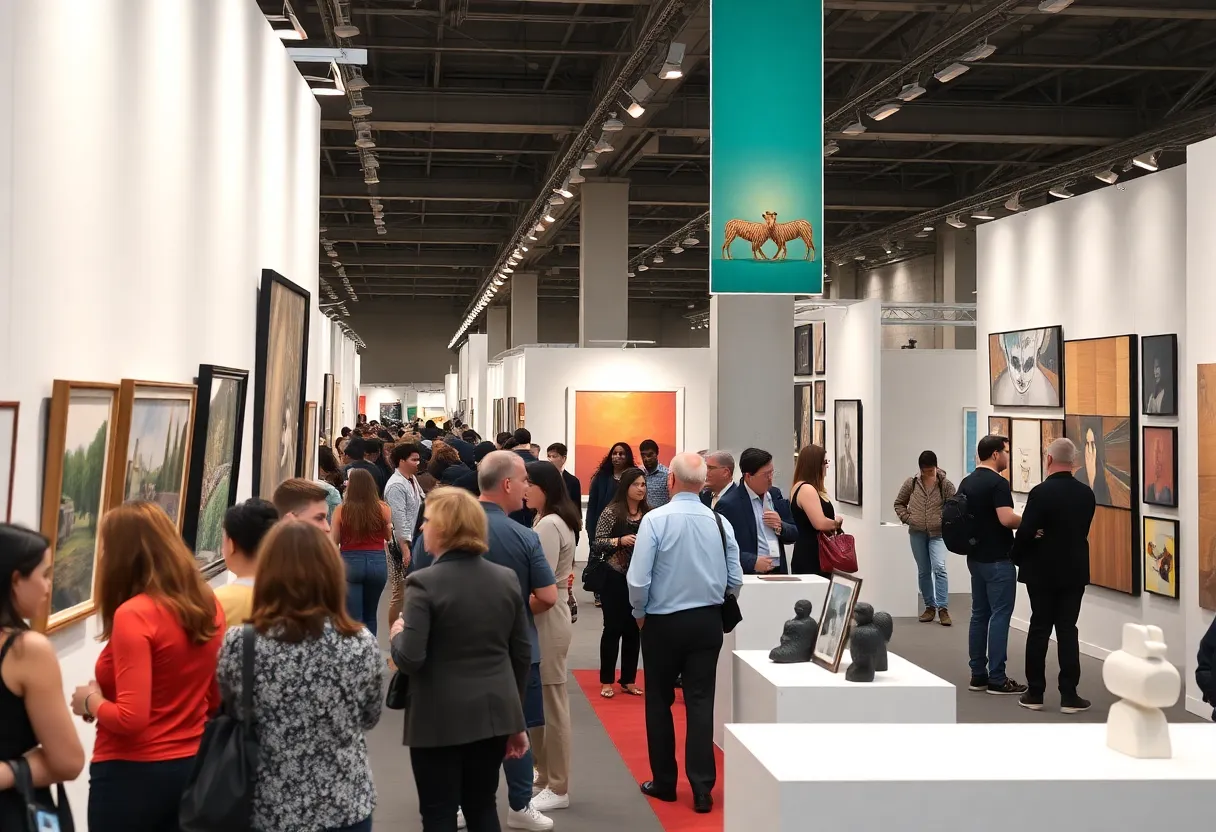 An art fair showcasing contemporary artworks from Texas galleries.