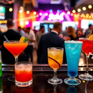 Festive cocktails on display during Texas Cocktail Week in Houston.