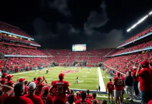 Texas Tech Red Raiders football team playing during a game