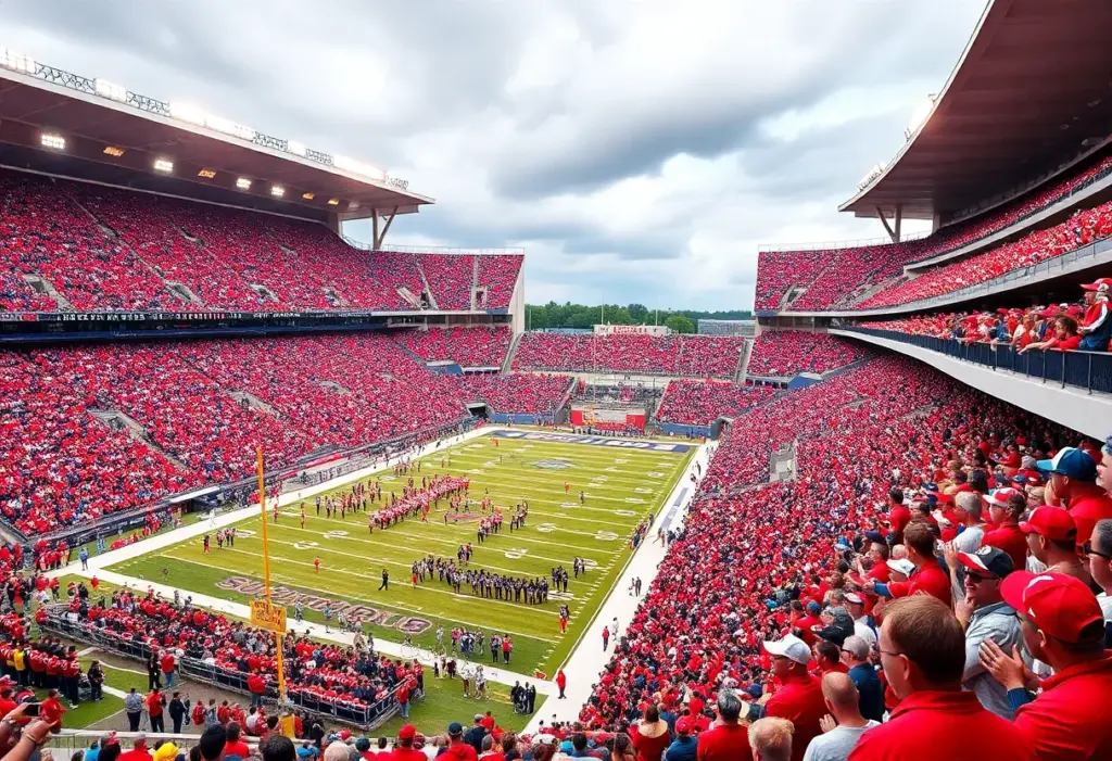 Crowd at Texas Tech vs Houston football game at TDECU Stadium