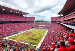 Crowd at Texas Tech vs Houston football game at TDECU Stadium