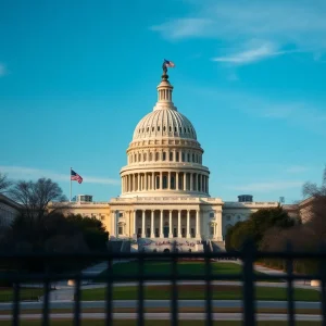 The U.S. Capitol building in Washington D.C. symbolizes national security and government service.