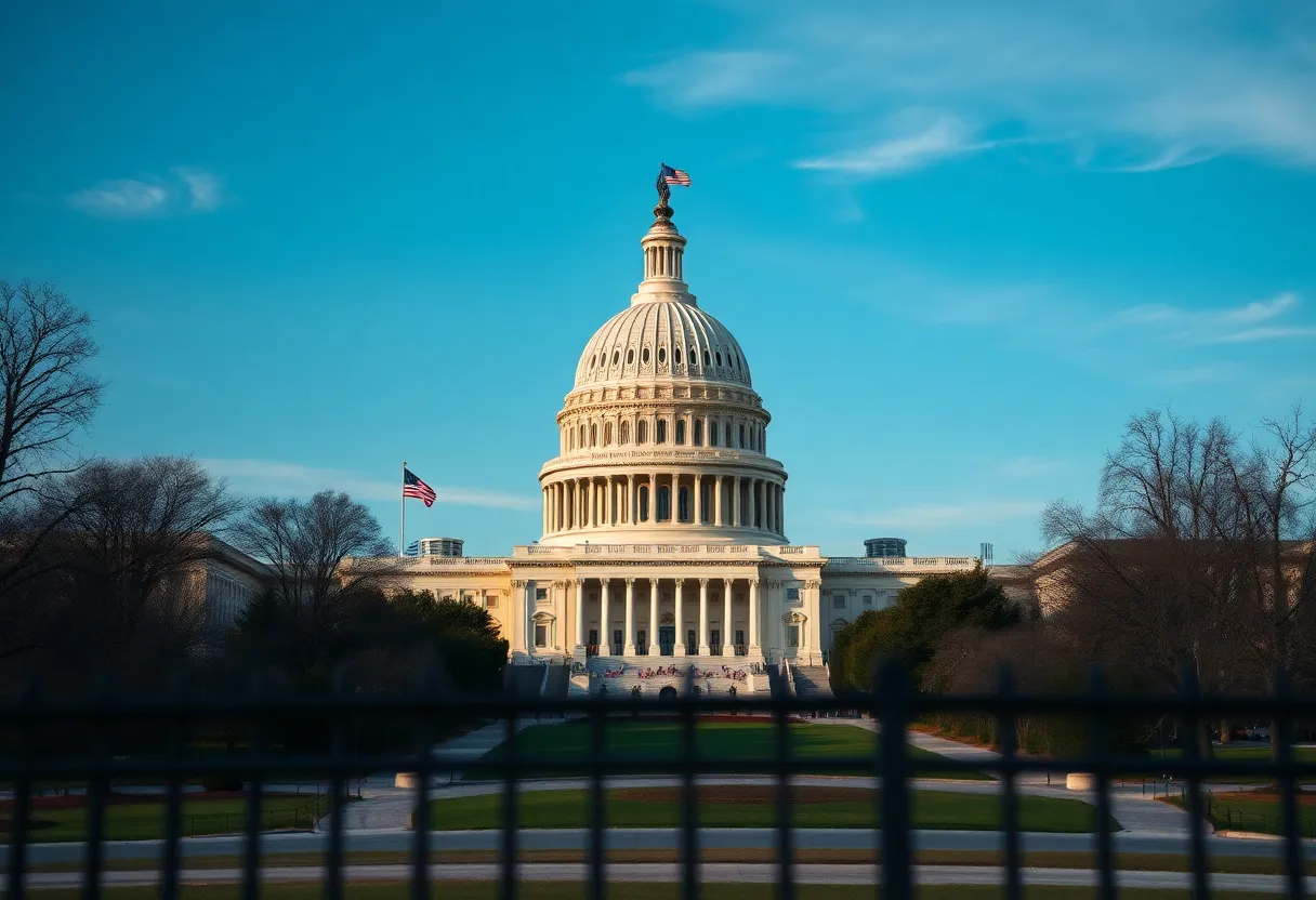 The U.S. Capitol building in Washington D.C. symbolizes national security and government service.