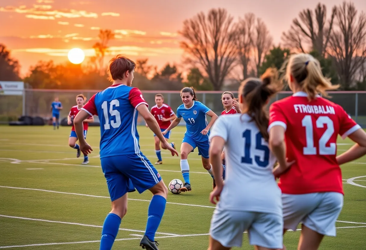 BYU women's soccer team playing against Houston in a Big 12 matchup
