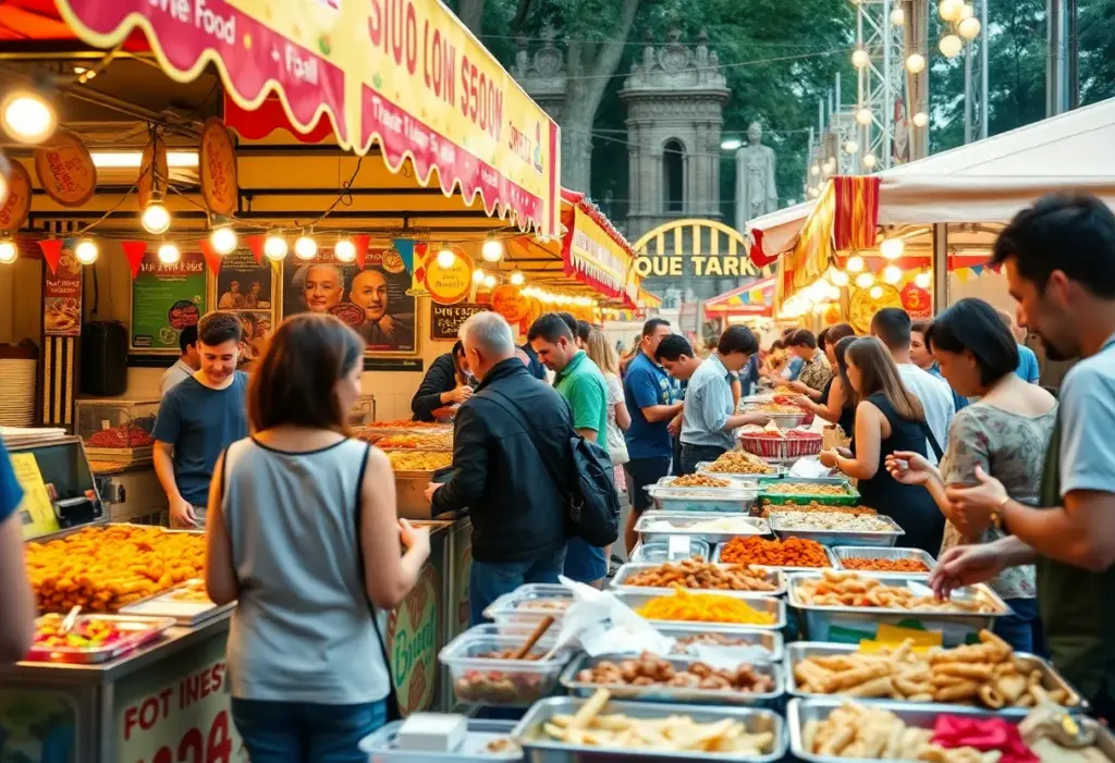 Festival attendees enjoying local food at Chefs for Farmers event in Houston.