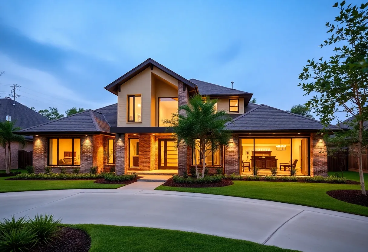 A beautiful custom home in Houston with energy-efficient features.