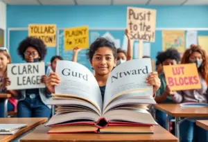 Students advocating for diversity and inclusion in education.