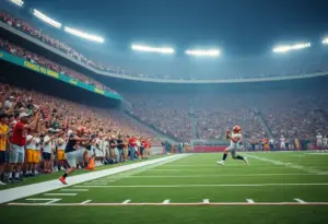 University of Houston kicker preparing to kick a field goal
