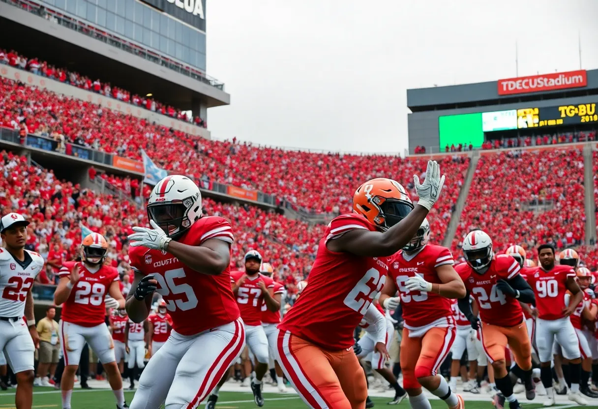 Houston Cougars playing at TDECU Stadium