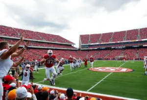 Football game between Houston Cougars and Oklahoma State Cowboys