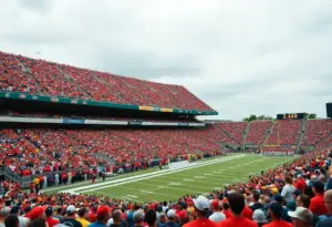 Fans watching the Houston Cougars football game against Texas Tech Red Raiders
