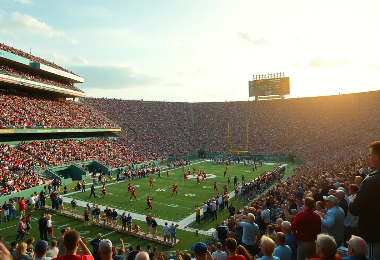 Houston Cougars vs Texas Tech football fans in the stadium.