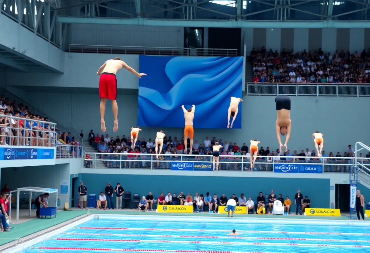 Diving competition at the Houston Diving Invitational