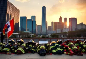 Houston firefighters being honored at a ceremony