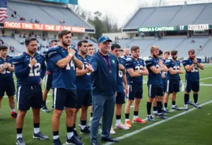 University of Houston football team supporting their coach
