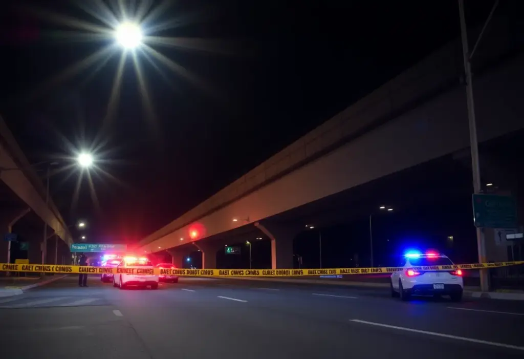 Police investigation at Houston freeway underpass