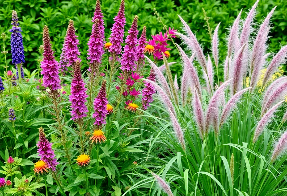 Vibrant plants thriving in a Houston garden during summer
