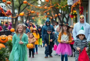 Families enjoying Halloween events in Houston