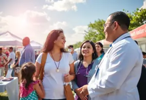 Community health events in Houston showcasing various health screenings and booths.
