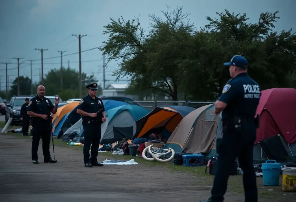 Police investigating a homicide at a homeless encampment in Houston