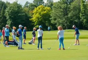 Junior golfer at Memorial Park Golf Course during the championship.