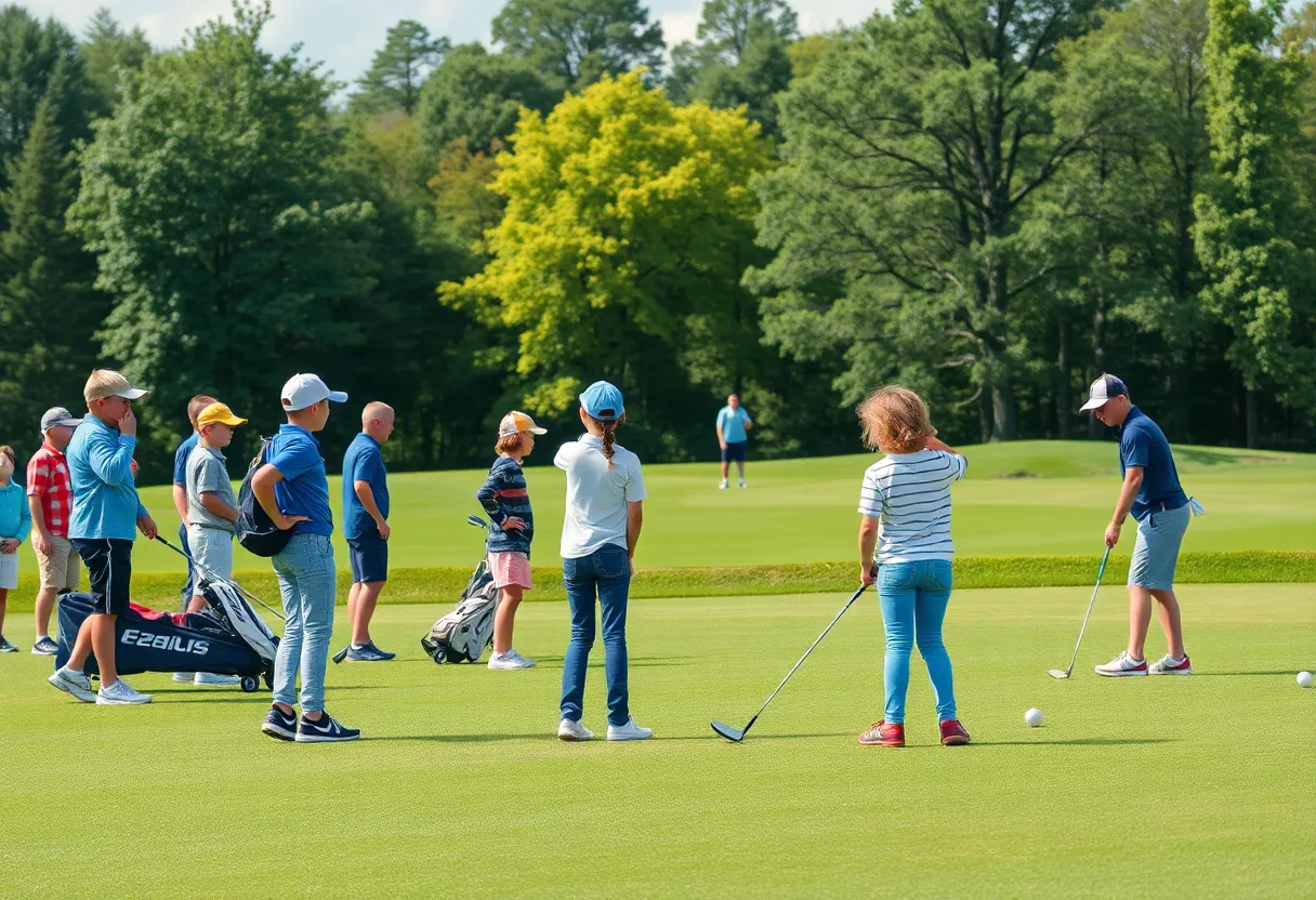 Junior golfer at Memorial Park Golf Course during the championship.