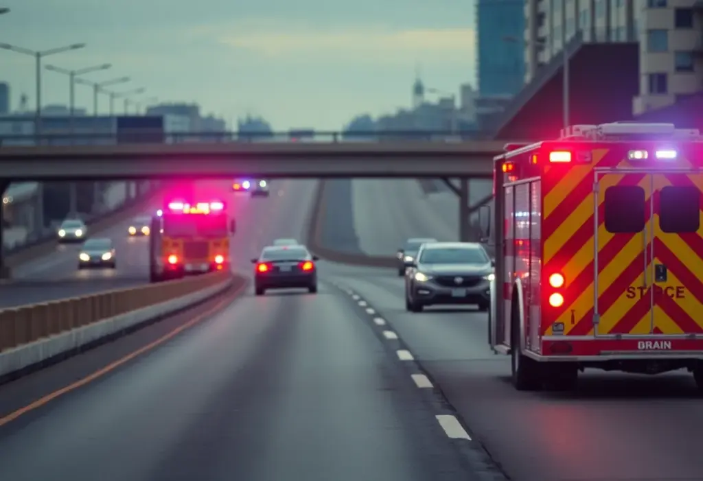 Houston police investigating a freeway scene