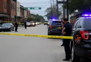 Police at the scene of a shooting in Houston, Texas