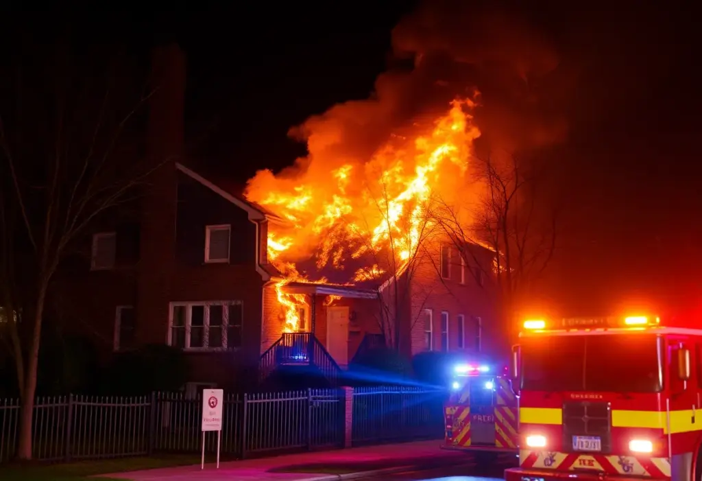 Townhome engulfed in flames