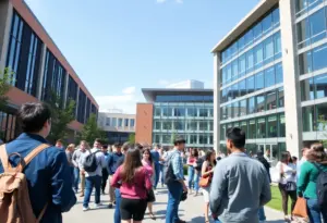 Crowd at the University of Houston during the State of the University address