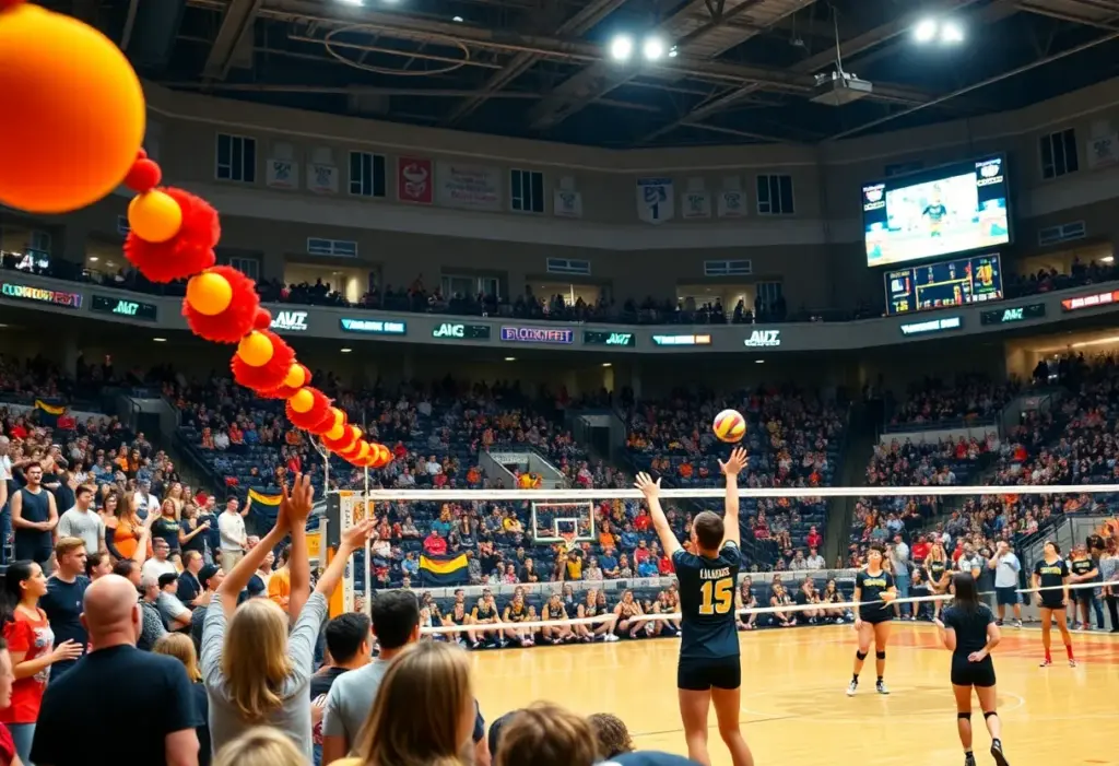 Houston Volleyball team playing against UCF during Blocktoberfest