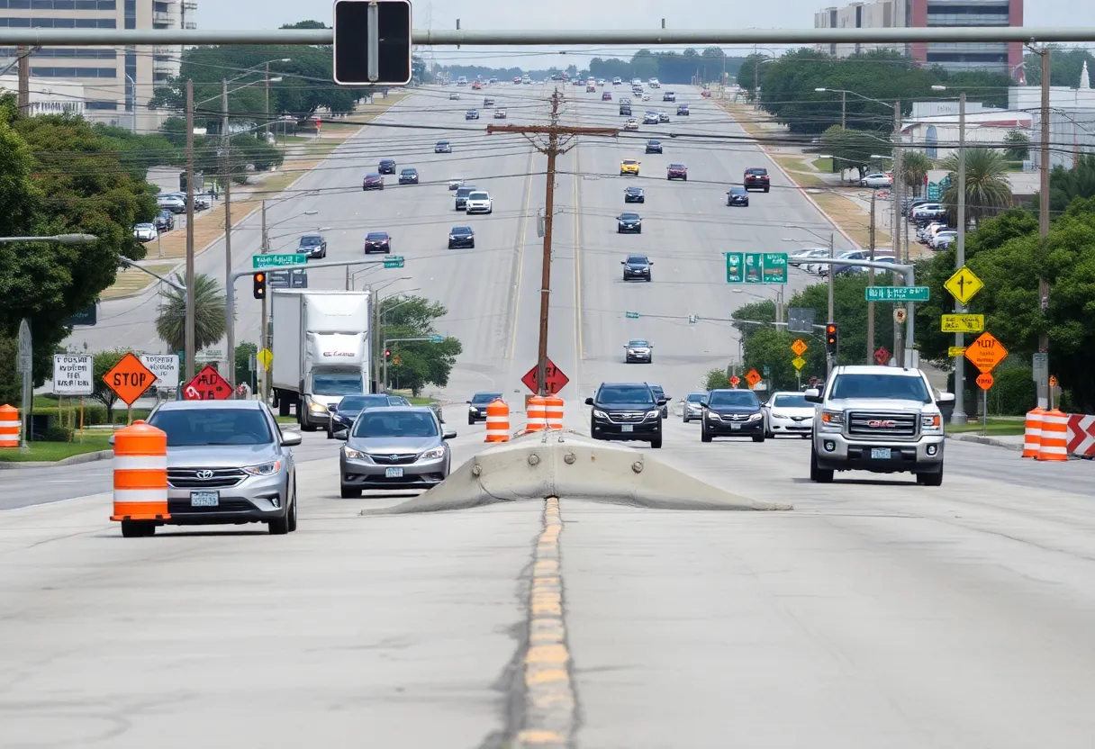 Concrete hump on Willowbend Boulevard in Houston causing traffic issues