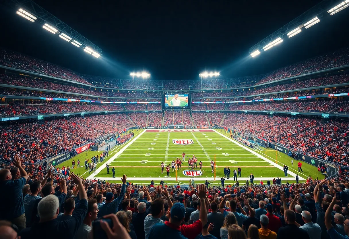 Houston Texans players celebrating a win in the stadium