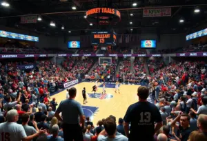 Crowd cheering at Purdue basketball game