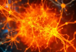 Visual representation of retinal research involving proteins and electrical synapses.