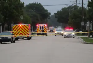 Police and emergency vehicles at the scene of tragic shootings in Sugar Land, Texas