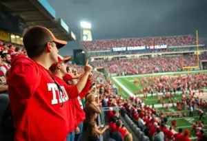 Football fans at Texas Tech vs Houston game