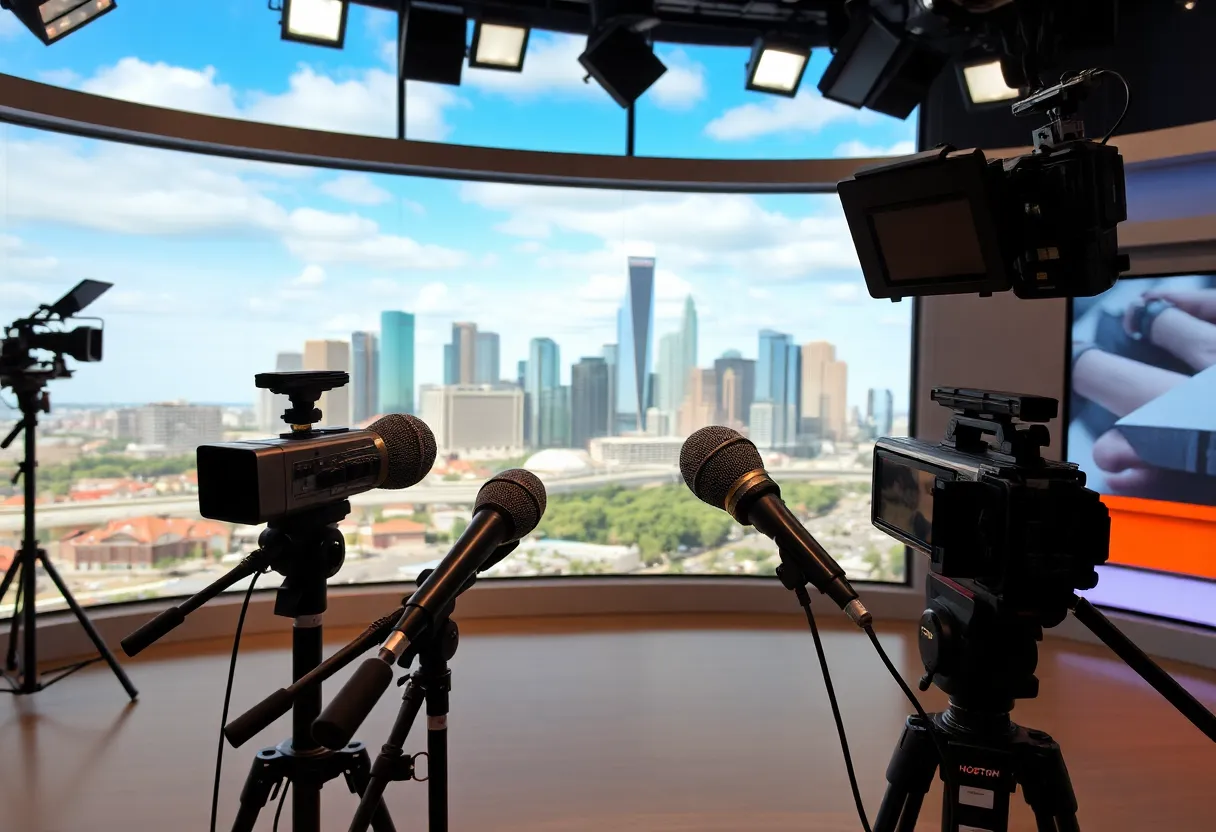 Interior view of ABC 13 Houston news studio