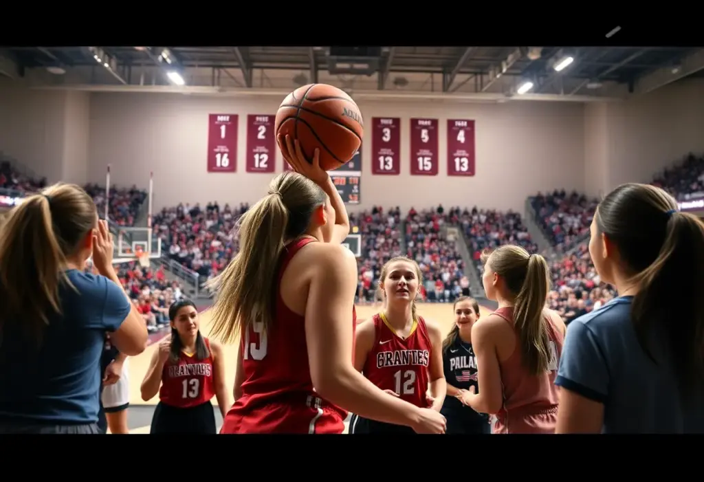 Arkansas State women's basketball team celebrating their victory