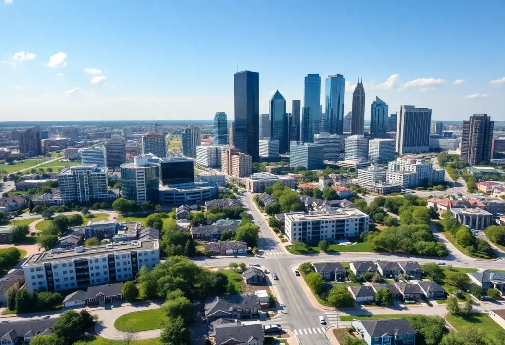 The skyline of Dallas-Fort Worth, highlighting its growth and real estate market.