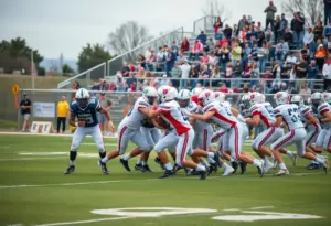 High school football game between Eastside Catholic Crusaders and Mount Tahoma T-Birds