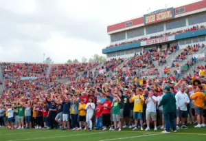 Junction Eagles and Granger Lions football game crowd