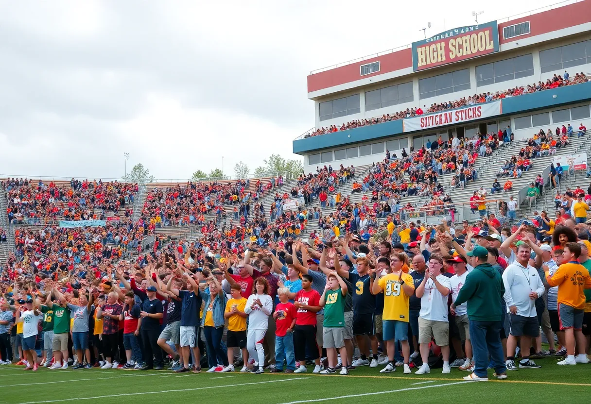 Junction Eagles and Granger Lions football game crowd