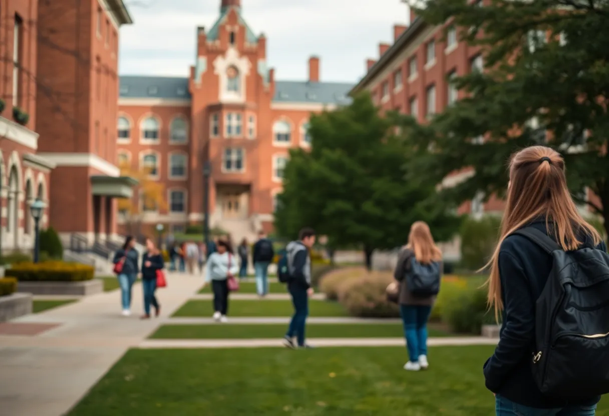 Campus scene reflecting student safety and anti-hazing measures at the University of Texas