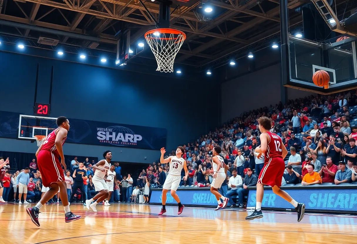 HCU Women's Basketball team in action at Sharp Gymnasium